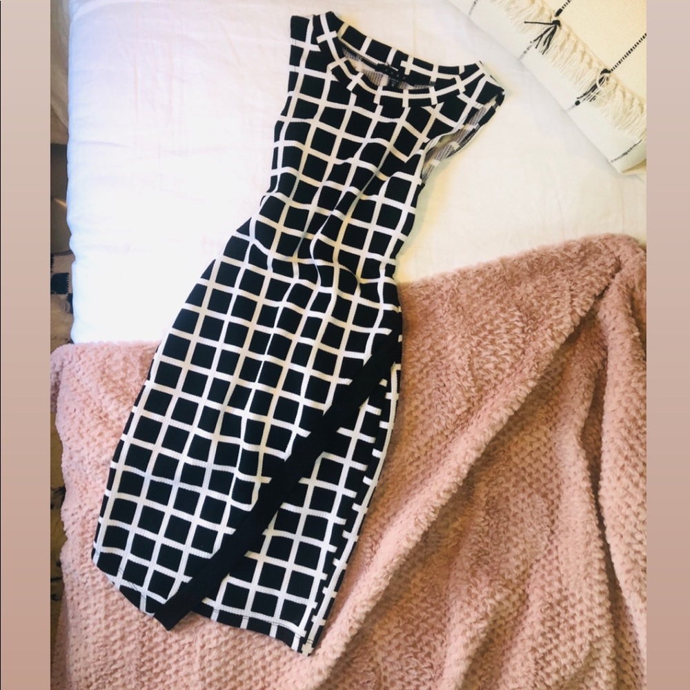 Anthropologie black and white patterned dress